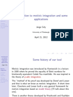 Introduction To Motivic Integration and Some Applications: Jorge Cely