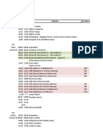 Itinerary (WIP)