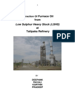 Extraction of Furnace Oil from LSHS at Tatipaka Refinery
