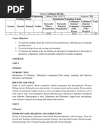 Subject Tribology Syllabus