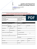 Invitation Letter Request Form For SPIE Laser Damage Conference