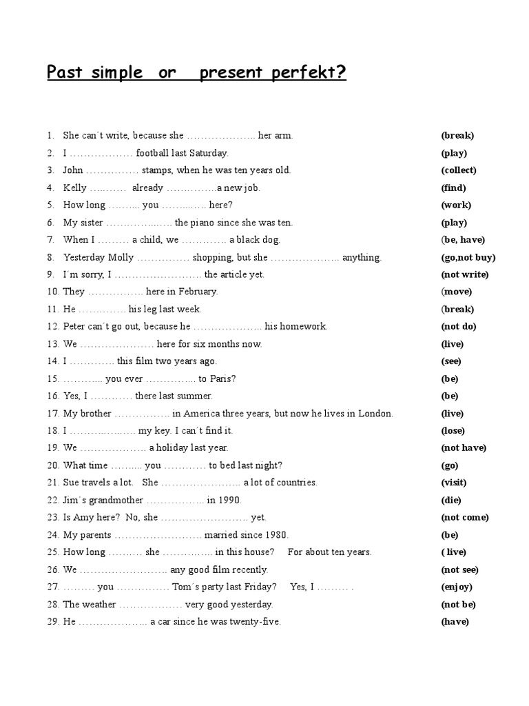 Past Simple vs Present Perfect Exercises | PDF | Leisure
