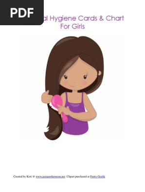 Personal Hygiene Cards and Chart for Girls