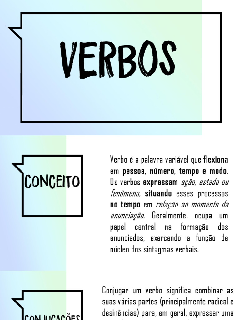 A estrutura e classificação dos verbos na língua portuguesa | PDF ...