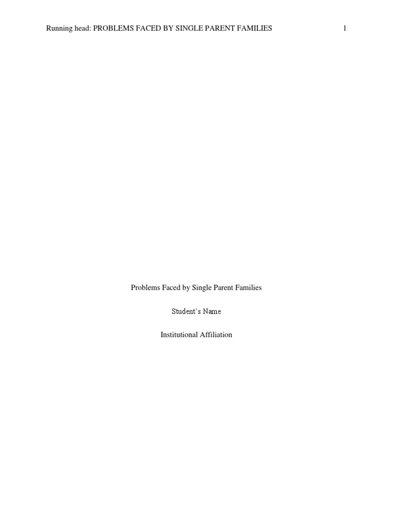 Challenges of Single Parent Families | PDF | Single Parent | Family
