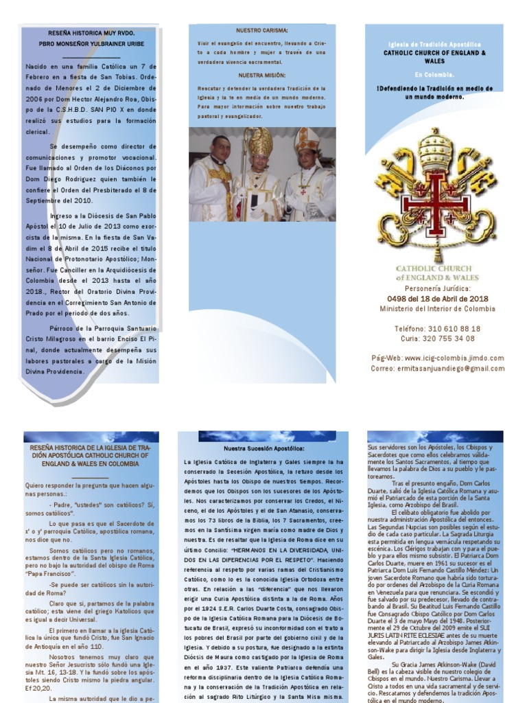 Folleto Mons Brainer | PDF | obispo | Patriarca