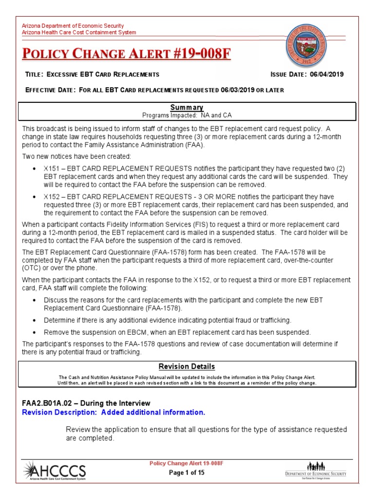 PCA 19008F (06!04!19) Excessive EBT Card Replacements PDF