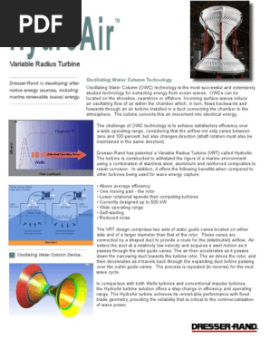 Hydroair Variable Radius Turbine Dresser Rand Turbine