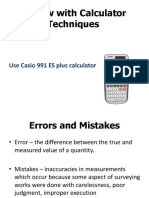 Review With Calculator Techniques: Use Casio 991 ES Plus Calculator