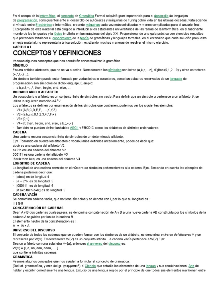 Automatas Gramaticales y Lenguajes | PDF | Lenguaje de programación ...