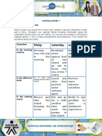 Friday Saturday Sunday: Learning Activity 1 Evidence: My Holiday Trip