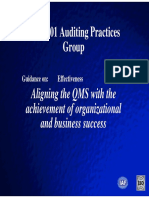 ISO 9001 Auditing Practices Group: Aligning The QMS With The Achievement of Organizational and Business Success