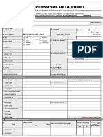 Personal Data Sheet Form