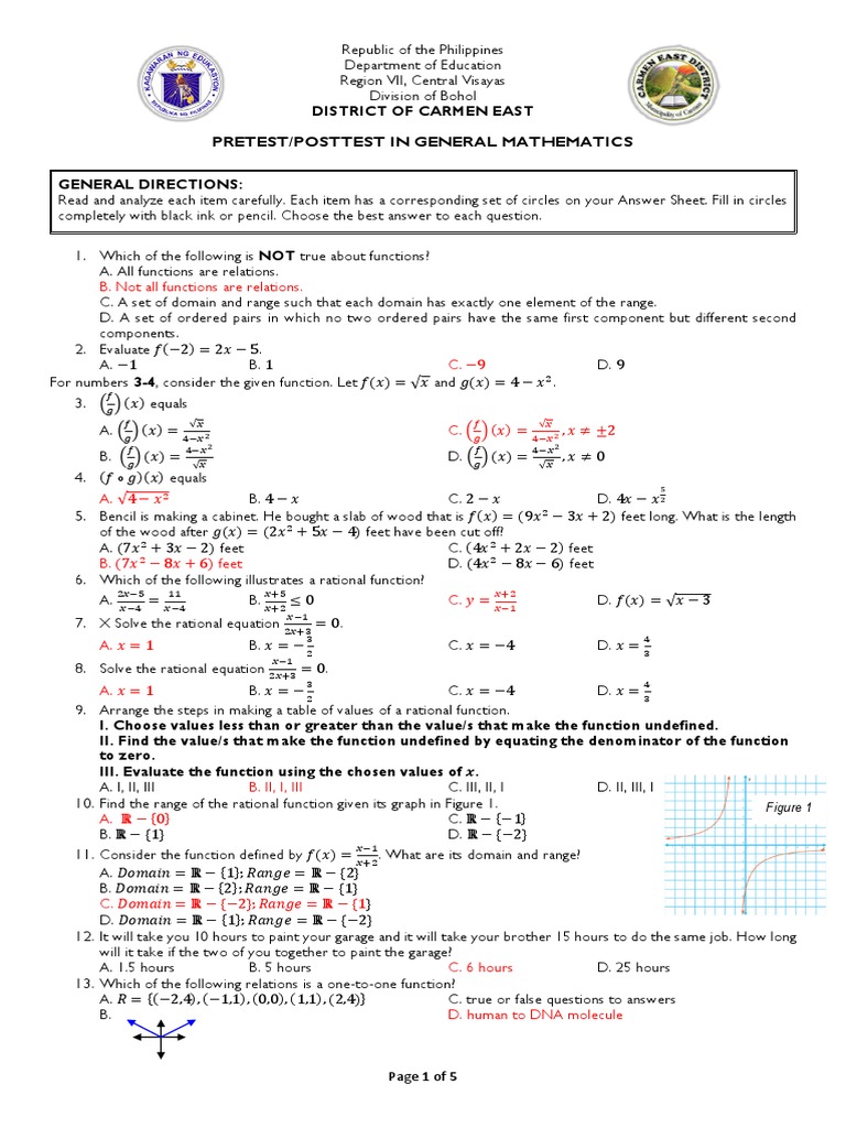 Pretest Posttest General Math PDF Present Value Interest
