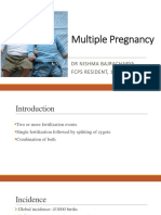 Multiple Pregnancy: DR Nishma Bajracharya Fcps Resident, 1 Year, KMH