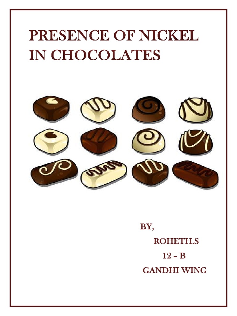 ROHETH Presence of Nickel in Chocolates PDF Hydrochloric Acid Nickel