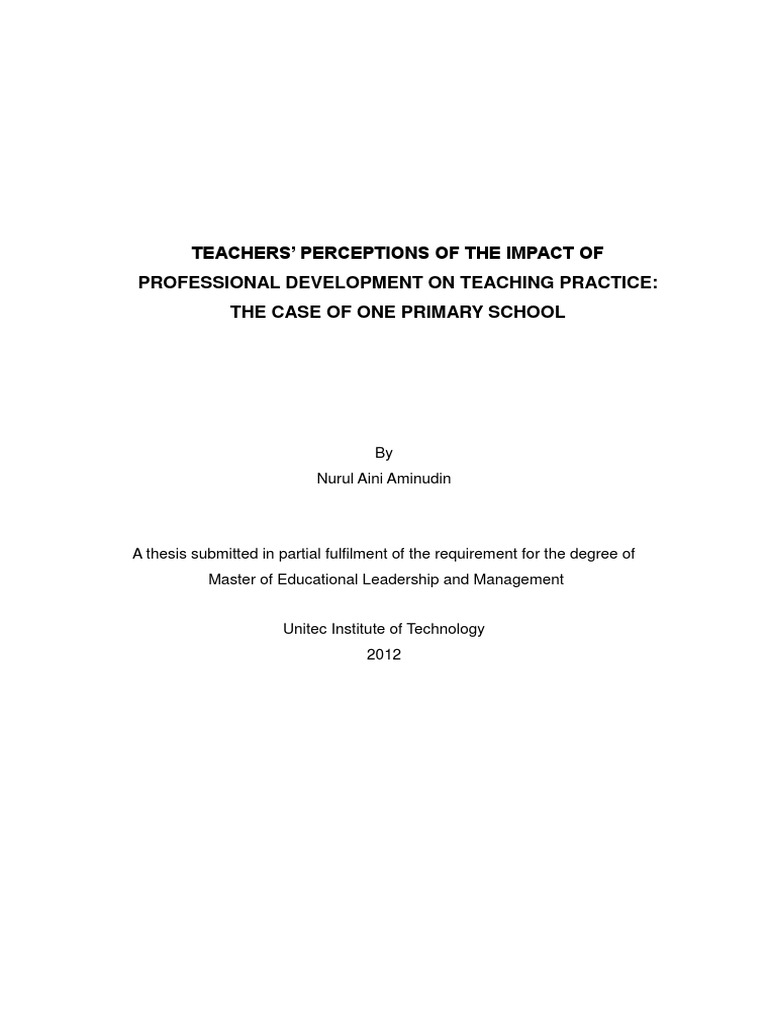 Teachers' Views on Professional Development | PDF | Thesis | Teachers