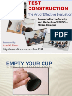 The Art of Effective Evaluation: Presented To The Faculty and Students of UPHSD - Molino Campus