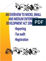 An Overview To Micro, Small and Medium Enterprises Development Act 2006 W.R.T. Reporting Tax Audit Registration