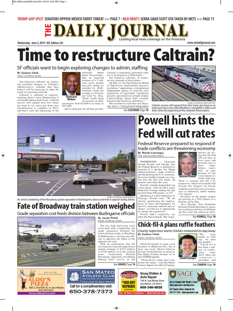 San Mateo Daily Journal 06 04 19 Edition Caltrain