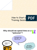 2 How to Start a Training Session