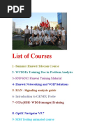 List of Courses: 1-Summer Huawei Telecom Course