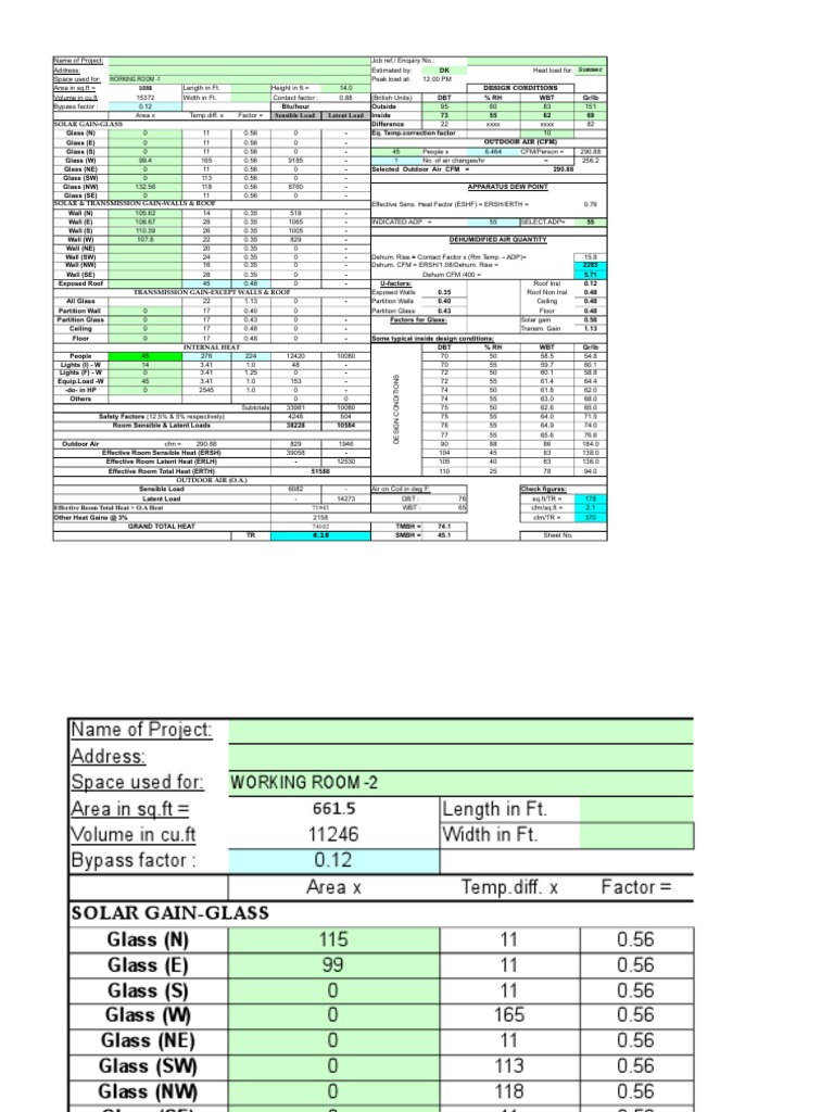 Heat Load Calculation PDF Wall Heat Transfer