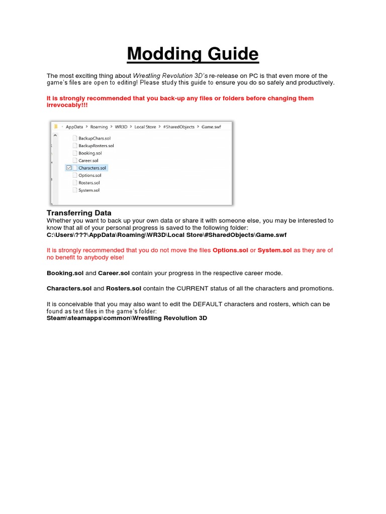 Modding Guide PDF | PDF | Backup | Computer File
