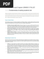 Name: Christian Jay E. Ligutom GRADE:11 TVL-ICT Fundamentals of Reading Academic Text