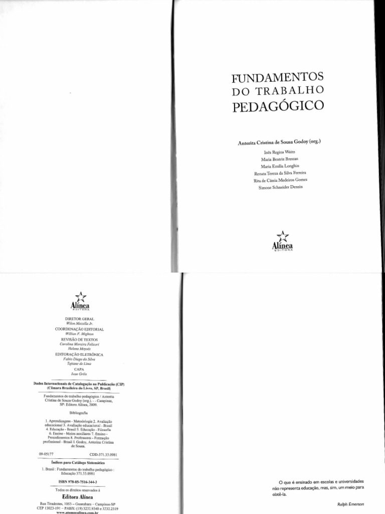 Fundamentos do Trabalho Pedagógico | PDF | Pedagogia | Aprendizado