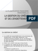 Cours 4 La Gestion Du Crédit Et de L'endettement