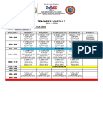 Teacher'S Schedule: (2019 - 2020) Name of The Teacher: IMELDA L BUTARDO Position: Master Teacher II