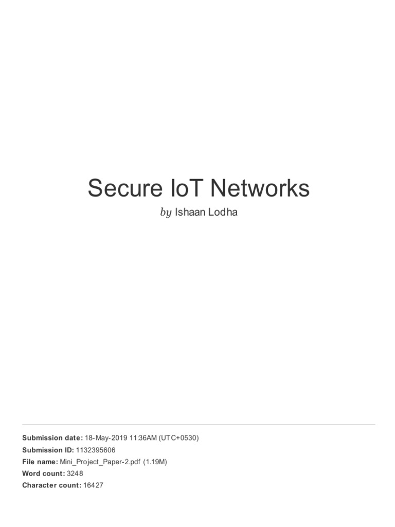 Secure IoT Networks Guide | PDF