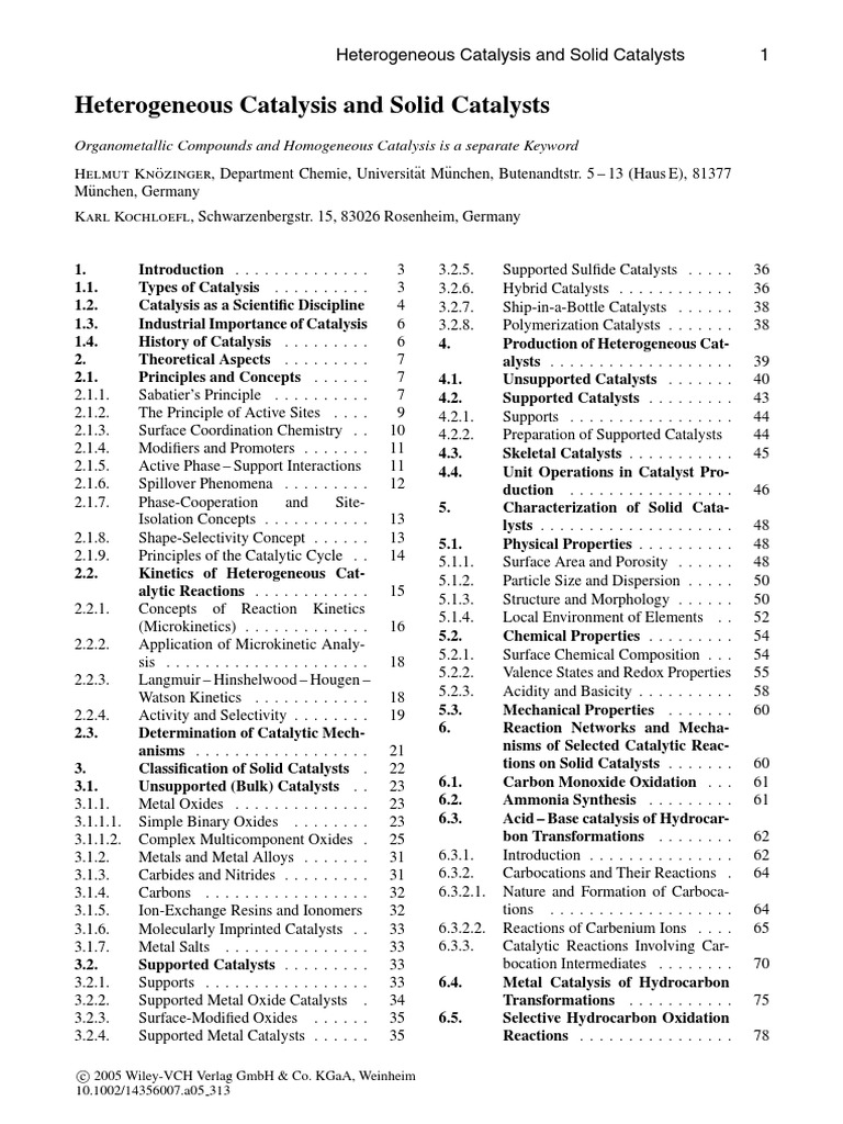 Heterogeneous Catalysis and Solid Catalysts 1 | PDF | Catalysis ...