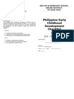 Philippine Early Childhood Development Checklist: Bio-Os Elementary School Amlan District SY 2018-2019