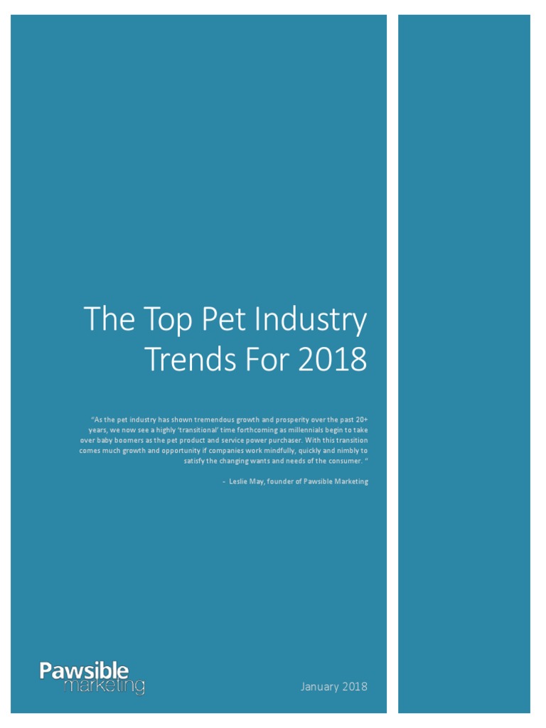 Top Pet Industry Trends For 2018 PDF Millennials Retail
