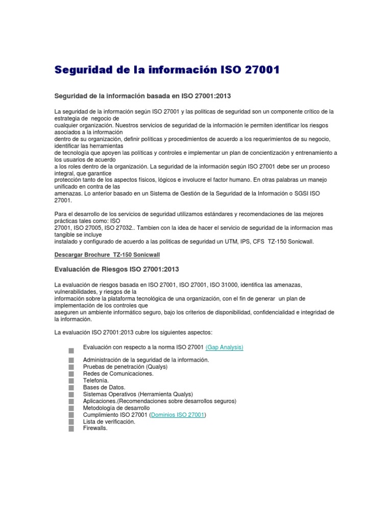 Políticas de Seguridad ISO 27001 | PDF | Seguridad de información ...