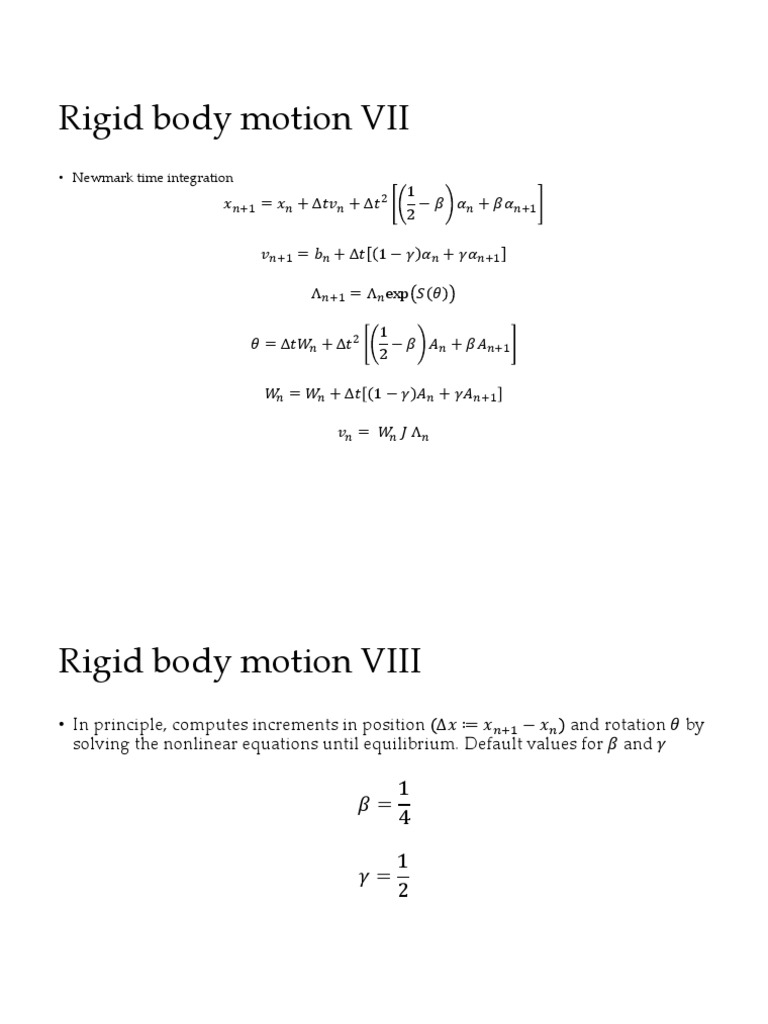 Newmark Time Integration Methods | PDF | Analysis | Physics