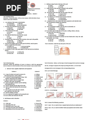 1st Quarterly Exam in Tle Beauty Care 9