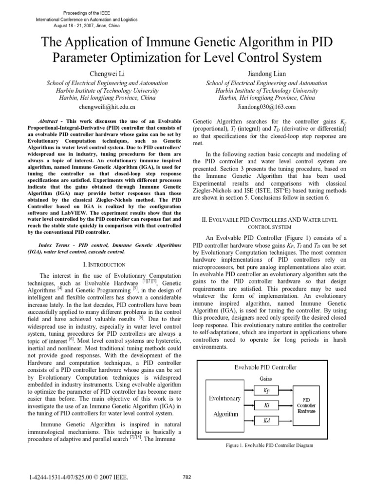 The Application of Immune Genetic Algorithm in PID Parameter ...