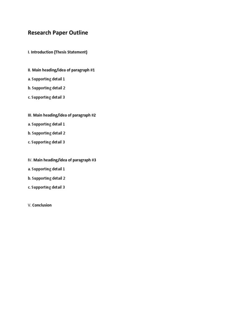 Research Paper Outline Template | PDF