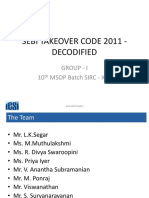 Sebi Takeover Code 2011 - Decodified