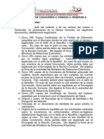 Traslado de Cadaveres o Cenizas A Venezuela