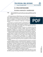 Boletín Oficial Del Estado: Ministerio de Ciencia, Innovación Y Universidades
