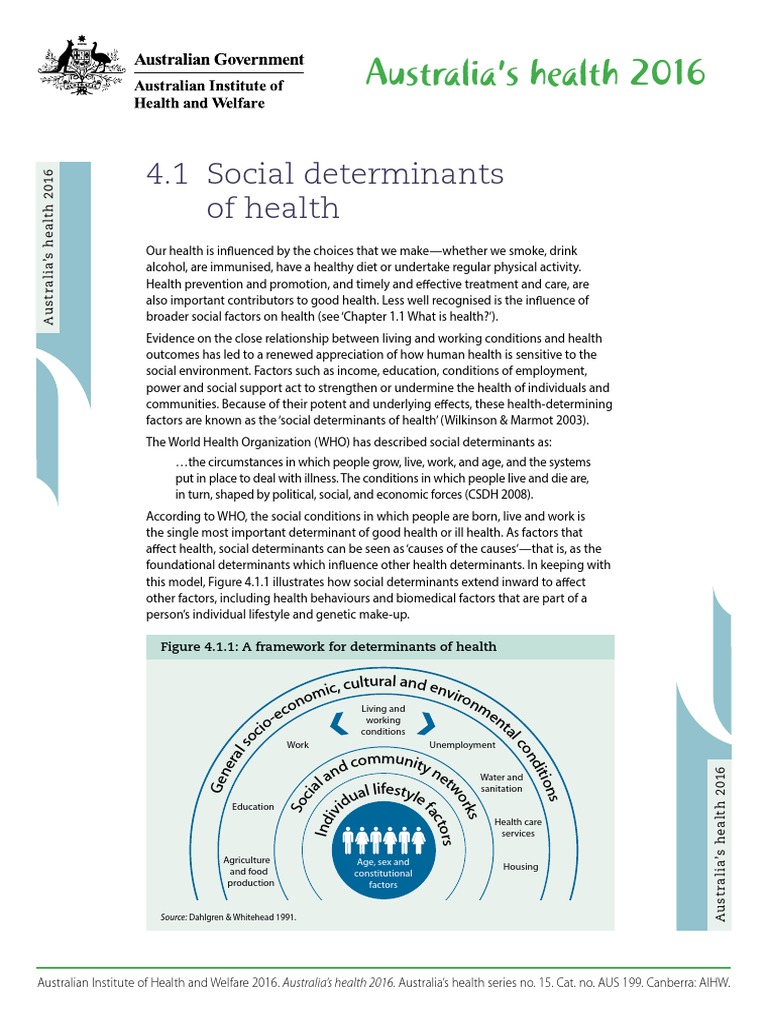 Social Determinants of Health in Australia | PDF | Socioeconomic Status ...