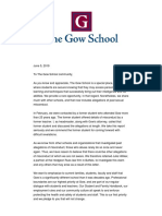 Gow School Letter