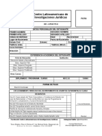 Planilla de Inscripción Centro Latinoamericano de Investigaciones Jurídicas