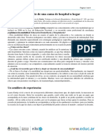 Como Es Educar Al Pie de Una Cama de Hospital U Hogar