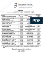 Cronograma Curso Psicopedagogia Cruzeiro 2019/2020