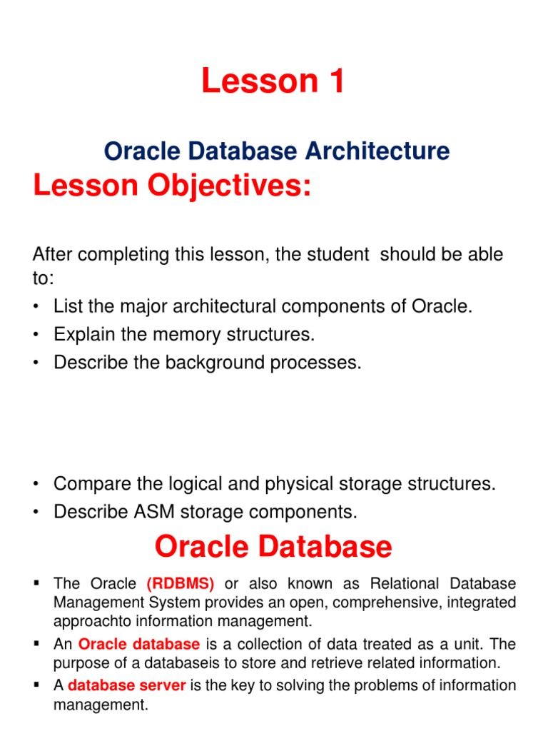 Oracle Database Architecture Overview | PDF | Databases | Cache (Computing)